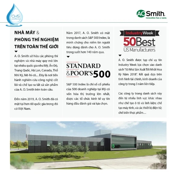 Máy Lọc Nước AO Smith - Thương Hiệu 150 Năm Đến Từ Mỹ