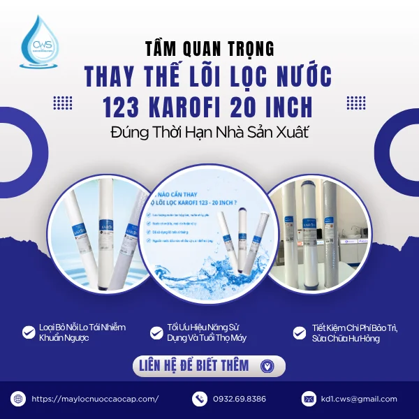 Tầm Quan Trọng Khi Thay Thế Lõi Lọc Nước 123 Karofi 20 Inch Đúng Hạn