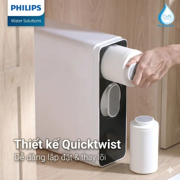 Vị Trí Lõi Lọc Nước Philips AUT2015, Thay Thế Đơn Giản Nhờ Công Nghệ Quick Twist
