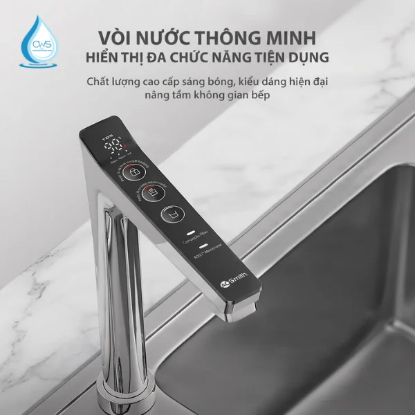 Vòi Nước Điện Tử Thông Minh Đa Chức Năng Trên Máy Lọc Nước AO Smith LUX-AOU800HOT