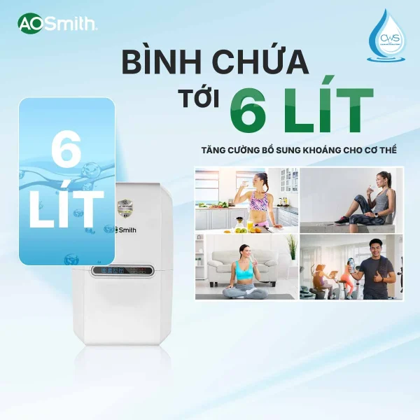 Bình Chứa 6L Trên Máy Lọc Nước AO Smith E3 Đạt Chuẩn Food Grade