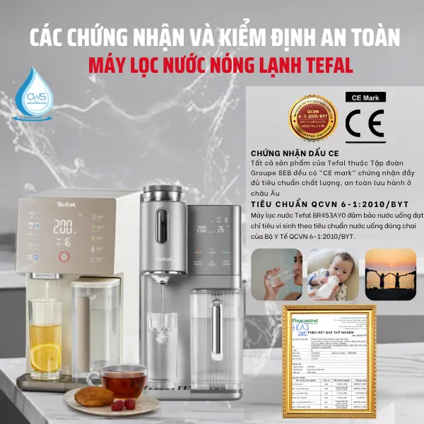 Các Chứng Nhận Về Chất Lượng Của Máy Lọc Nước Nóng Lạnh Tefal