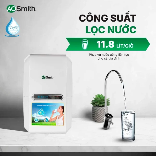Công Suất 75 GPD Tạo 11.8 Lít Nước Tinh Khiết Mỗi Giờ