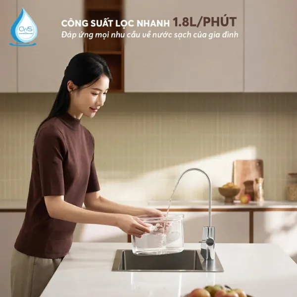 Công Suất Lọc Lên Đến 1.8L/Phút