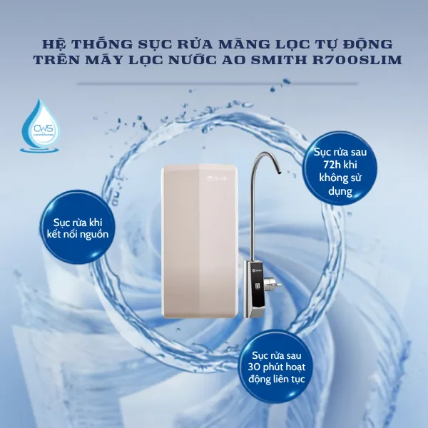 Hệ Thống Sục Rửa Auto Flush Giữ Chất Lượng Nước Luôn Tươi Mới