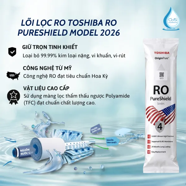 Lõi Lọc Nước Toshiba RO PureShield Model Mới