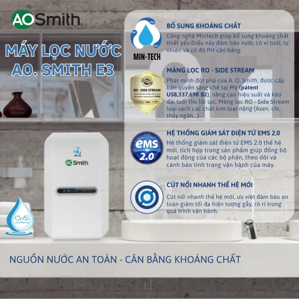 Máy Lọc Nước AO Smith E3 Có Gì Khác Biệt So Với Các Dòng RO Thông Thường