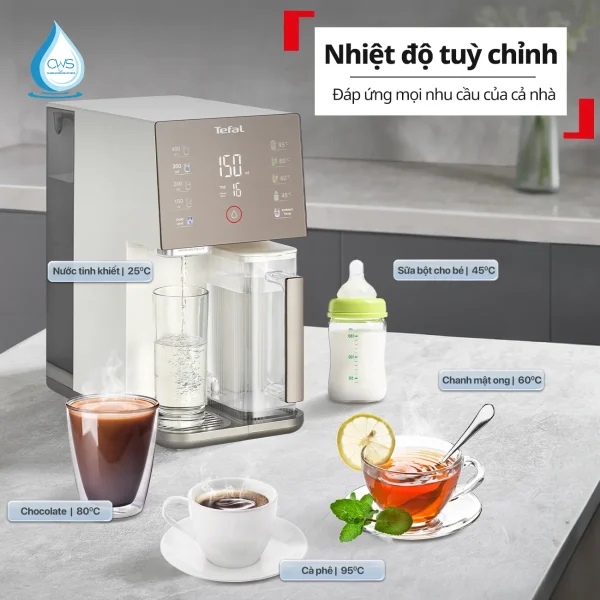 Máy Lọc Nước Tefal BR453AY0 Đáp Ứng Mọi Nhu Cầu Với 5 Mức Điều Chỉnh Nhiệt