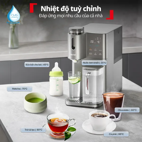 Máy Lọc Nước Tefal BR453AY0 Sở Hữu 7 Mức Nhiệt Điều Chỉnh Tùy Nhu Cầu