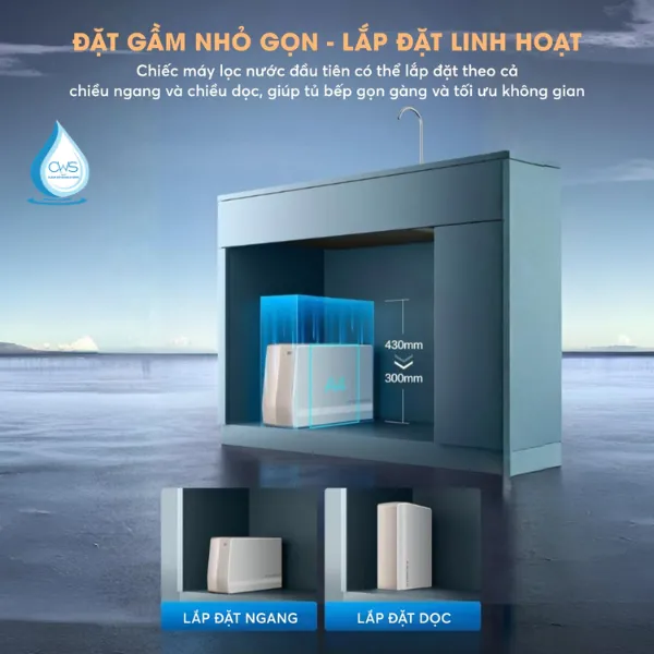 Thiết Kế Máy Lọc Nước AO Smith R700Slim Âm Tủ Gọn Gàng, Tối Ưu Diện Tích Cả Chiều Ngang Và Chiều Dọc