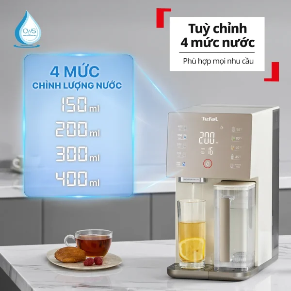 áy Lọc Nước Tefal BR453AY0 Điều Chỉnh 4 Mức Nước Theo Nhu Cầu