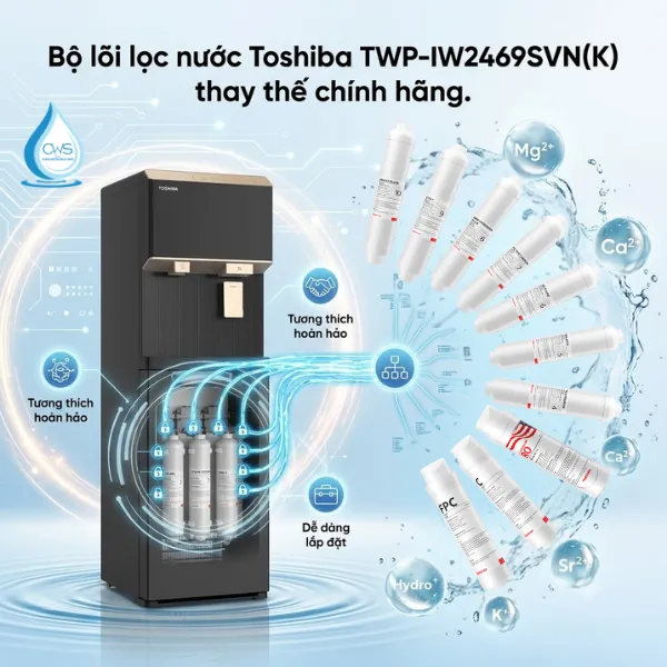 Bộ Lõi Lọc Nước Toshiba TWP-IW2469SVN(K) Bao Gồm Các Lõi Nào? Giá Bao Nhiêu