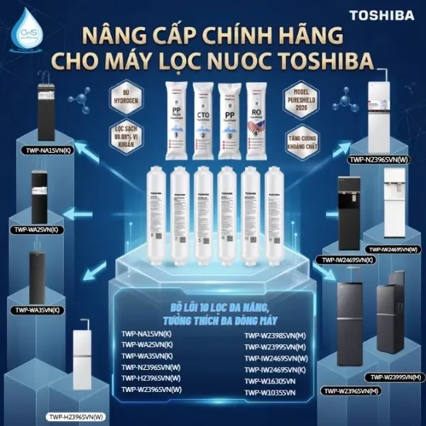 Bộ Lõi Lọc Nước Toshiba TWP-WA3SVN(K) Tương Thích Với Các Model Máy Lọc Nước Toshiba Nào