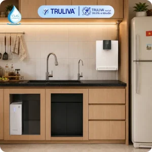 Hình Ảnh Lắp Đặt Thực Tế Máy Lọc Nước Nóng Lạnh Truliva W6412 UR3626 Tại Nhà Khách