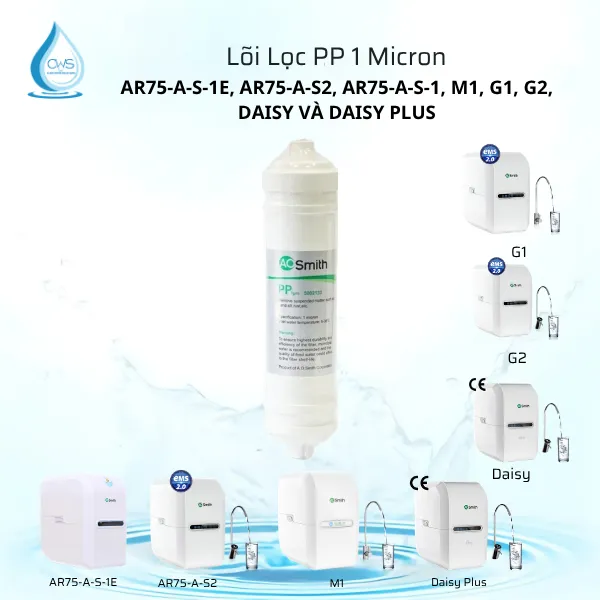 Lõi Lọc Nước AO Smith 5 Lõi - Lõi PP 1 Micron Lõi Lọc Nước AO Smith 5 Lõi - Lõi PP 1 Micron