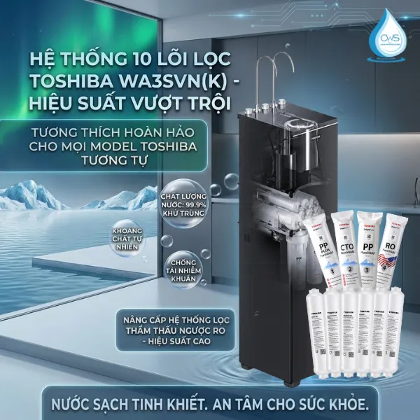 Lõi Lọc Nước Toshiba TWP-WA3SVN(K) - Model PureShield, Thiết Kế Mới, Tương Thích Nhiều Model