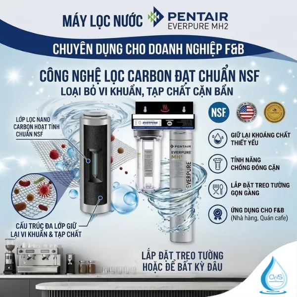 Công Nghệ Precoat 0,2 Micron Trên Máy Lọc Nước Everpure MH2 – Tăng Khả Năng Giữ Cặn Mịn