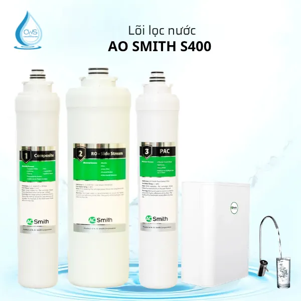 Lõi Lọc Nước AO Smith S400 Chính Hãng - Bộ 3 Lõi Lõi Lọc Nước AO Smith S400 Chính Hãng - Bộ 3 Lõi