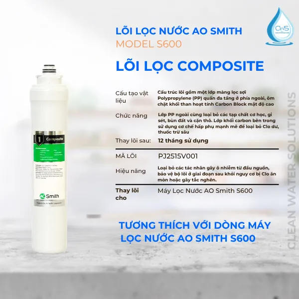 Lõi Số 1 - Lõi Lọc Composite (Mã Lõi_ PJ2515V001)