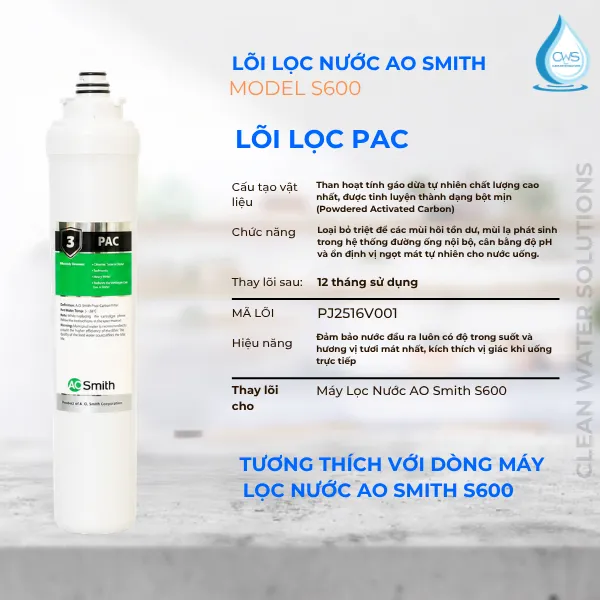 Lõi Số 3 Lõi Lọc PAC (Mã Lõi: PJ2517V001)