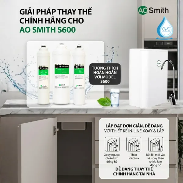 Máy Lọc Nước AO Smith S600 Có Bao Nhiêu Lõi? Thông Tin Và Giá Thành Từng Lõi