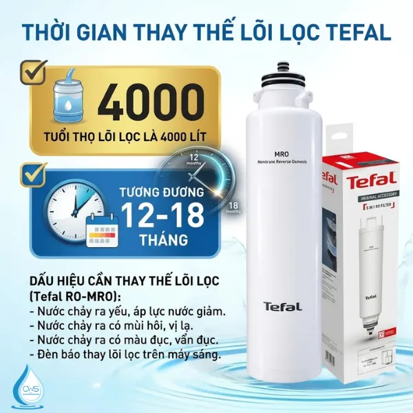 Bao Lâu Nên Thay Lõi Lọc Nước Tefal BR453AY0 Để Duy Trì Hiệu Quả Lọc