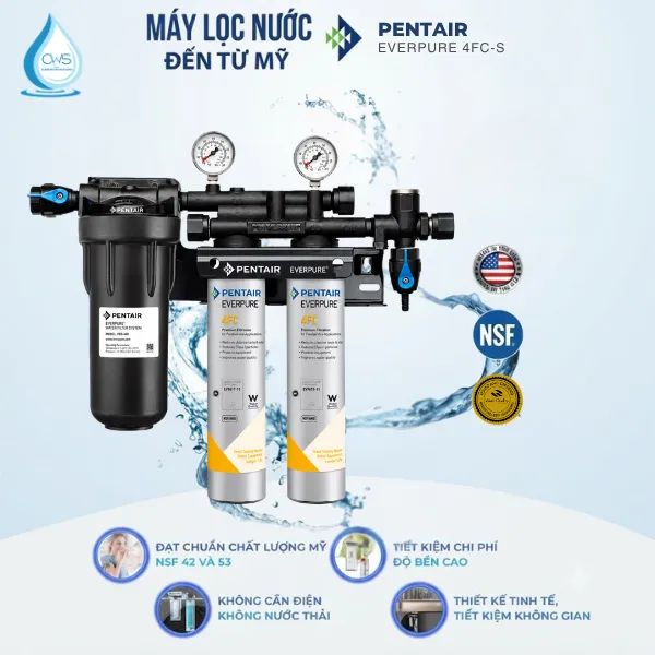 Các Chứng Nhận Chất Lượng Vật Liệu Lọc Của Máy Lọc Nước Pentair Everpure QC7I PF Twin 4FC Đạt Chuẩn NSF