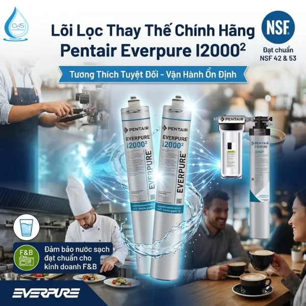 Lõi Lọc Nước Pentair Everpure I20002 EV9612-22 Sử Dụng Cho Dòng Máy Nào