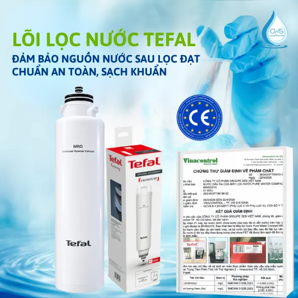 Lõi Lọc Nước Tefal Đảm Bảo Nguồn Nước Đầu Ra Đạt Chuẩn QCVN 6-1_2010/BYT