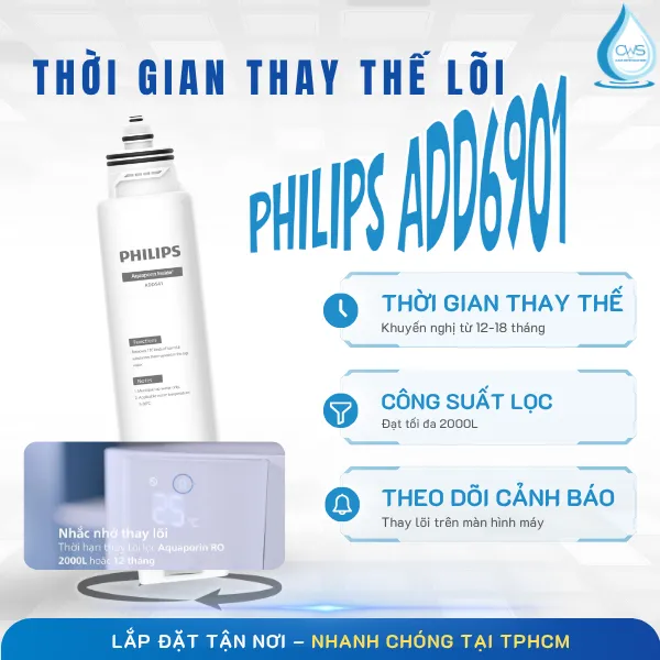Thời Gian Thay Thế Lõi Lọc Nước Philips ADD6901 Là Bao Lâu