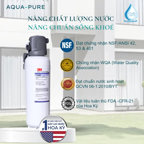 Các Chứng Nhận Khẳng Định Chất Lượng Của Máy Làm Mềm Nước 3M Aqua-Pure SGP165BN-T