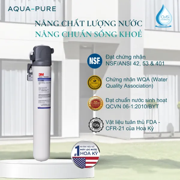 Các Chứng Nhận Về Chất Lượng Của Máy Làm Mềm Nước 3M Aqua-Pure SGP124BN-T