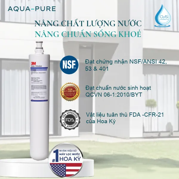 Lõi Lọc Nước 3M Aqua-Pure P-124BN Sản Xuất Với Vật Liệu Đạt Chuẩn NSF