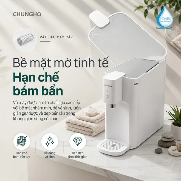 Máy Lọc Nước Chungho Tidy Với Bề Mặt Mờ Hạn Chế Bám Bẩn