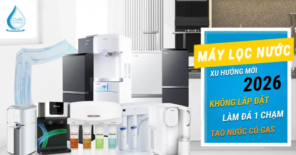 Máy Lọc Nước Mới 2026 Xu Hướng Không Lắp Đặt, Làm Đá Và Có Ga
